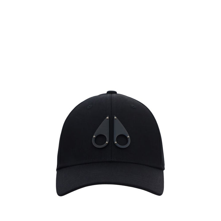 Moose Knuckles Black Cotton Cap (Baseball Hat)