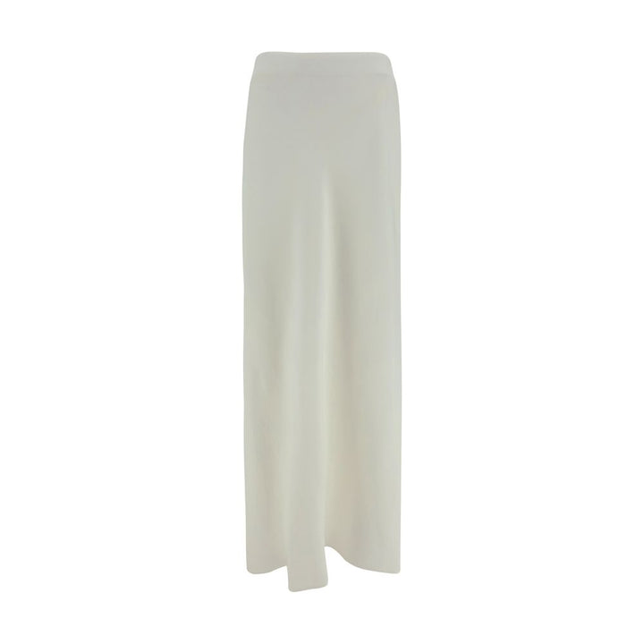 Brunello Cucinelli White Viscose Long Skirt