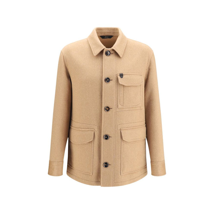 Brioni Beige Cashmere Leather Jacket