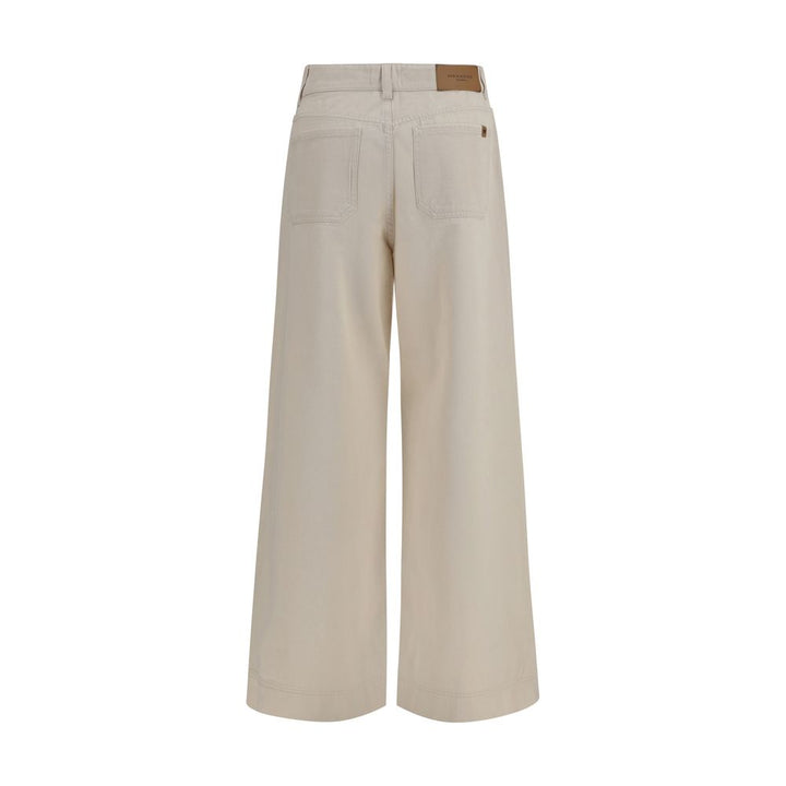 Max Mara White Cotton Casual Pants