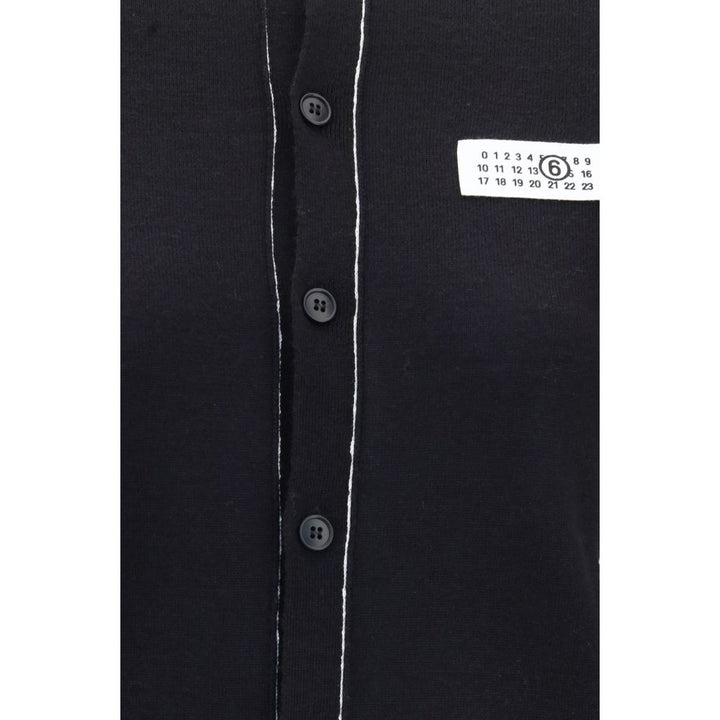 MM6 Black Wool Oves Aries Cardigan