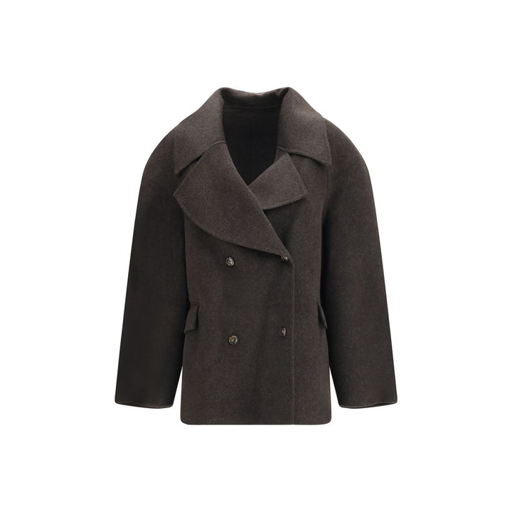 Loulou De Saison Brown Wool Oves Aries Full-Length Jacket