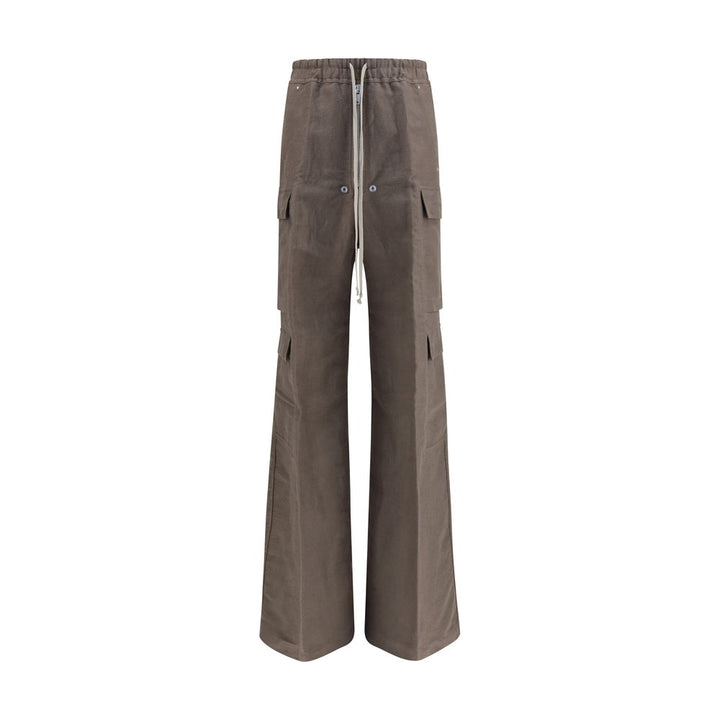 Rick Owens Gray Ramie Cargo Pants