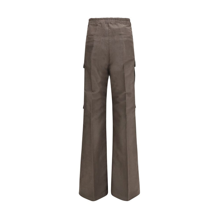Rick Owens Gray Ramie Cargo Pants