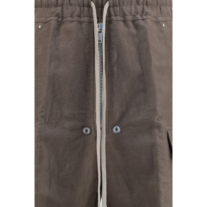 Rick Owens Gray Ramie Cargo Pants