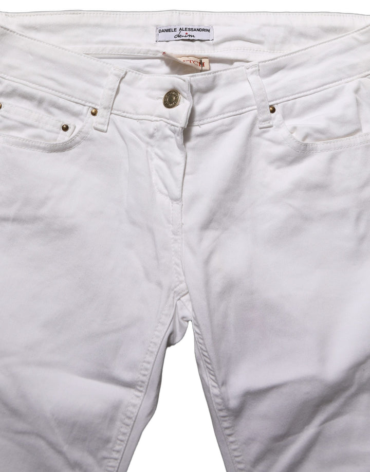 Daniele Alessandrini White Cotton Stretch Skinny Denim Jeans