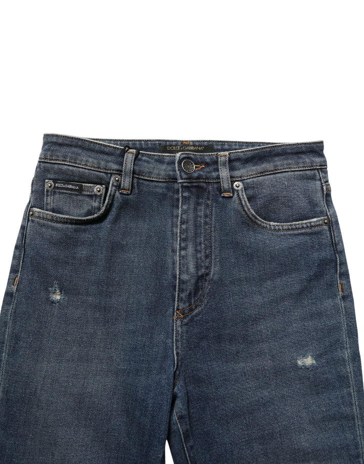 Dolce & Gabbana Blue Cotton Stretch Skinny Denim Trouser Jeans