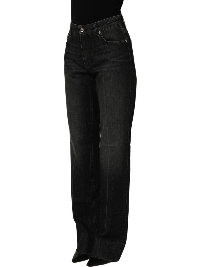 Dolce & Gabbana Black Cotton Stretch Straight Denim Jeans