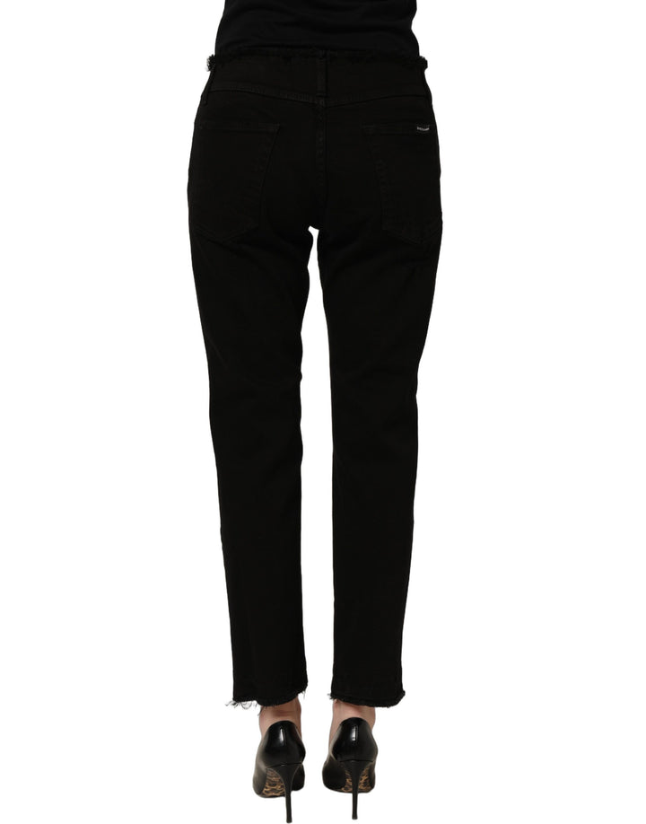 Dolce & Gabbana Black Cotton Skinny Denim Trouser Jeans
