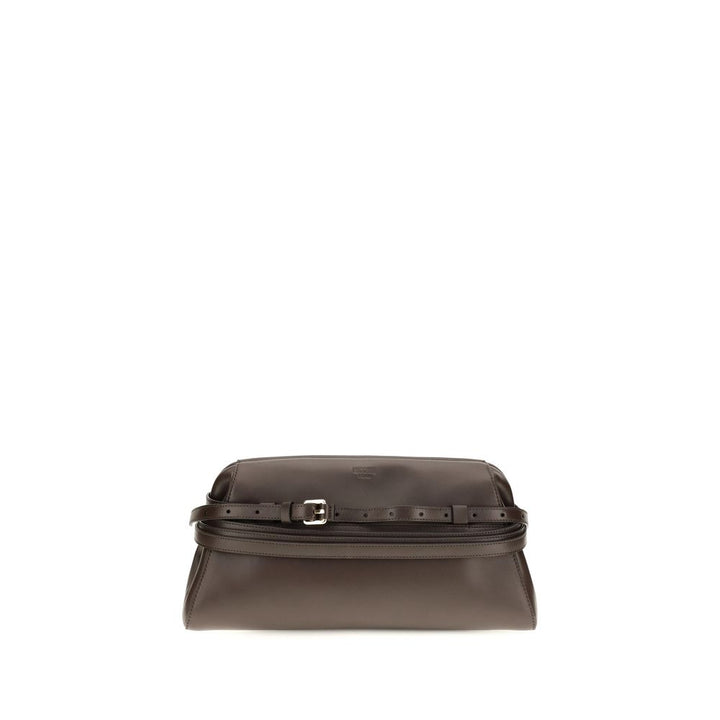 Moschino Brown Goatskin Shoulder Bag