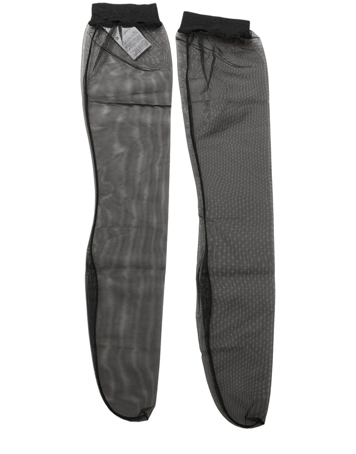 Dolce & Gabbana Black Nylon Mesh Sheer Calf Long Accessory Socks