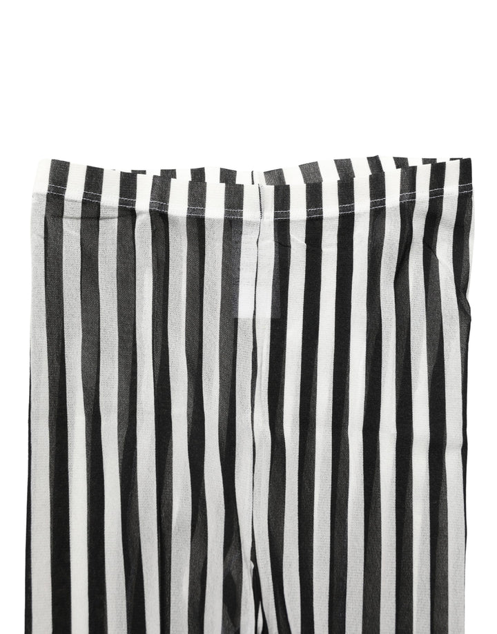Dolce & Gabbana Black White Stripes Tights Stocking Pantyhose Socks