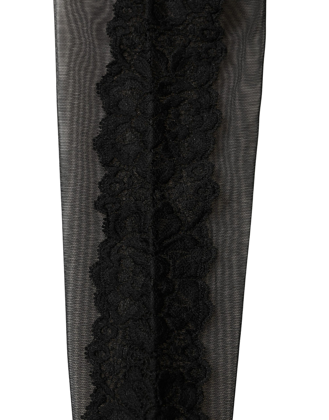 Dolce & Gabbana Black Nylon Mesh Sheer Calf Long Accessory Socks