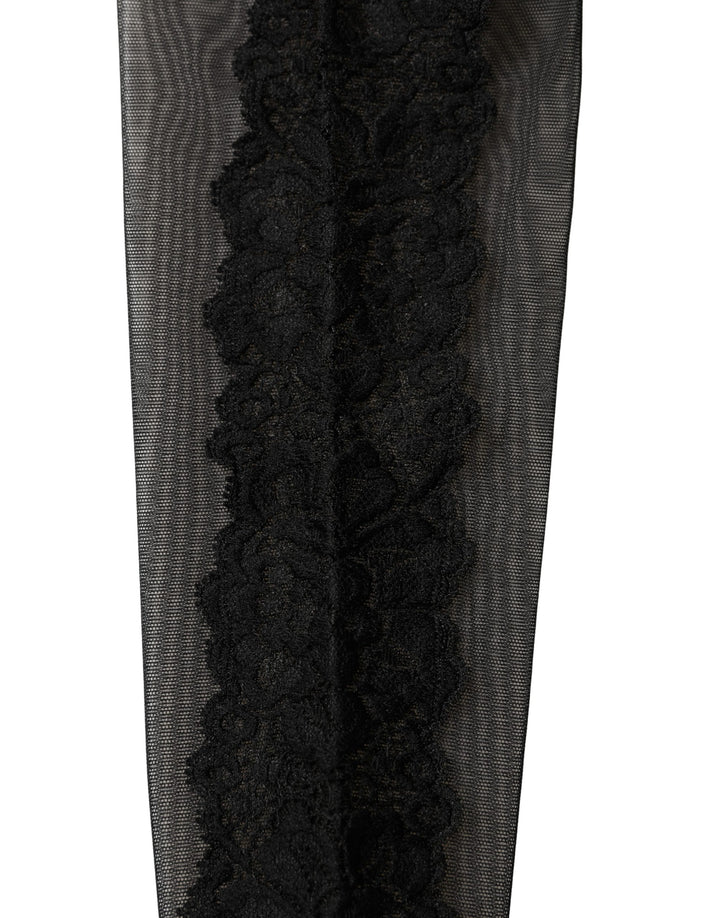Dolce & Gabbana Black Nylon Mesh Sheer Calf Long Accessory Socks