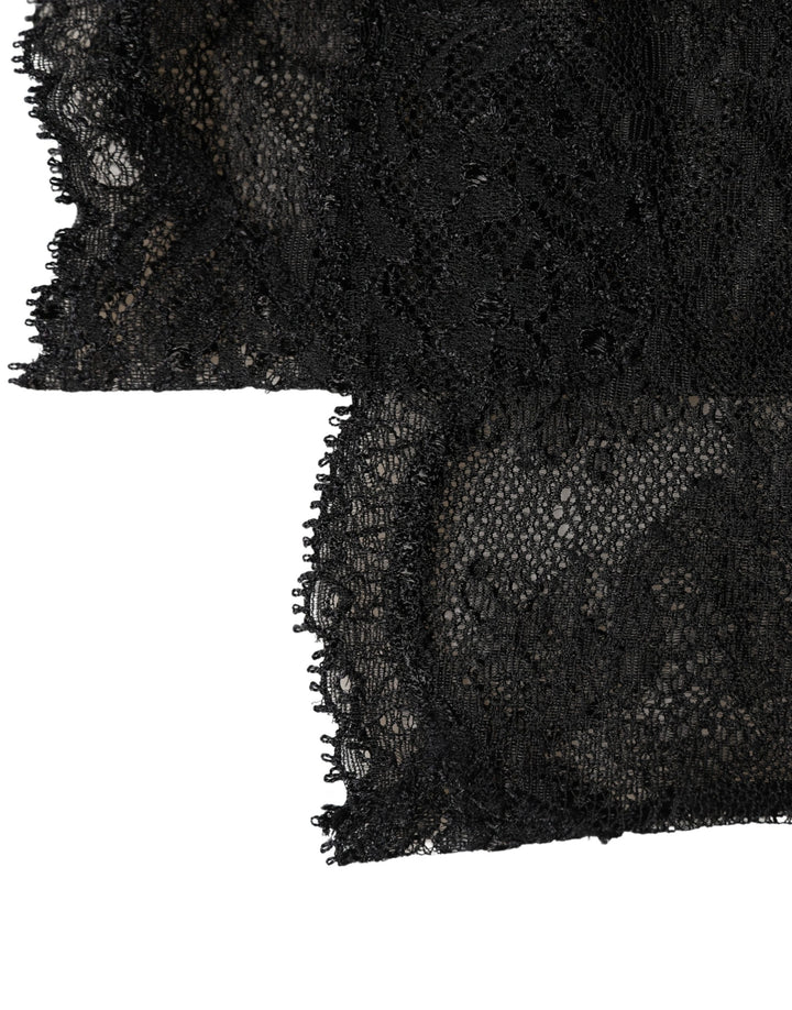 Dolce & Gabbana Black Floral Lace Nylon Stretch Knee High Socks