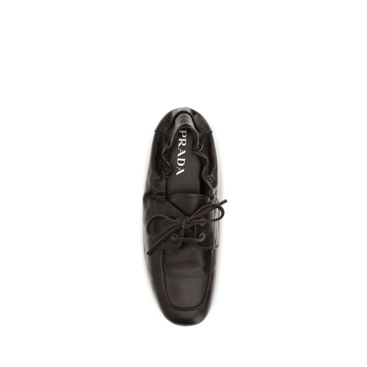 Prada Brown Calf Leather Bos Taurus Slip-On Loafers