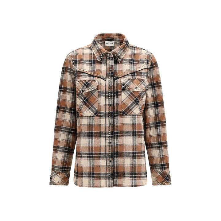 P.A.R.O.S.H. Brown Cotton Pattern Shirt