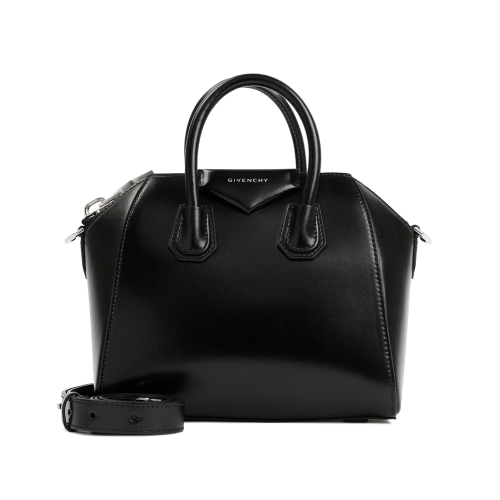 Mini Antigona bag in black leather-1