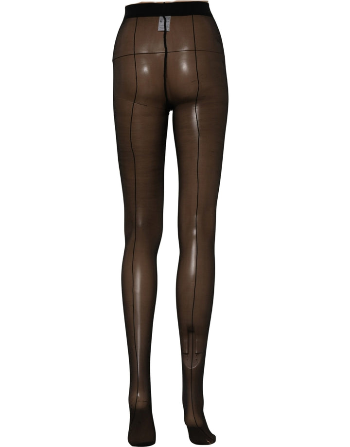 Dolce & Gabbana Black Nylon Tights Stocking Pantyhose Socks