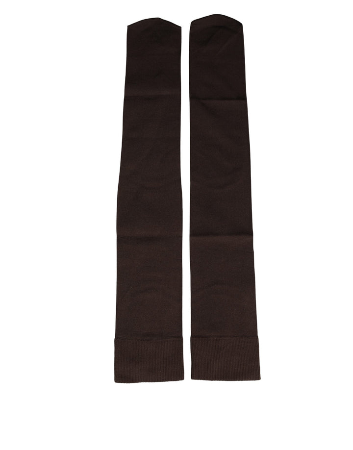 Dolce & Gabbana Brown Nylon Over Calf Long Women Accessory Socks