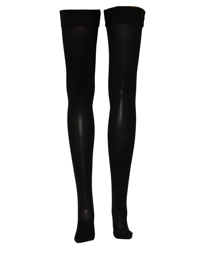 Dolce & Gabbana Black 100% Nylon Thigh High Stockings Socks