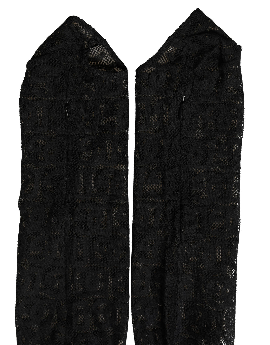 Dolce & Gabbana Black DG Logo Sheer Nylon Thigh High Socks
