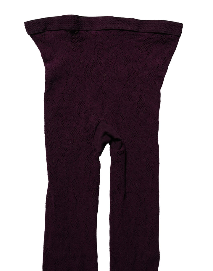 Dries Van Noten Violet Floral Fishnet Tights Stockings Pantyhose Socks
