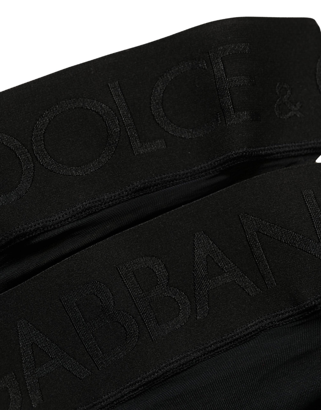 Dolce & Gabbana Black Nylon Logo Calf Long Women Accessory Socks