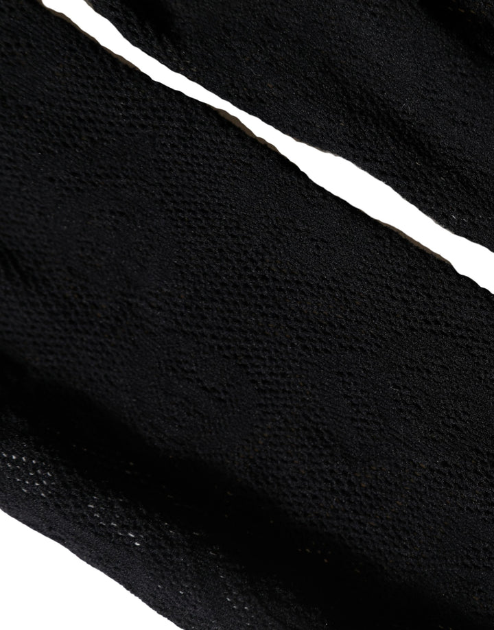 Dolce & Gabbana Black All Over Print Sheer Stretch Tights Socks