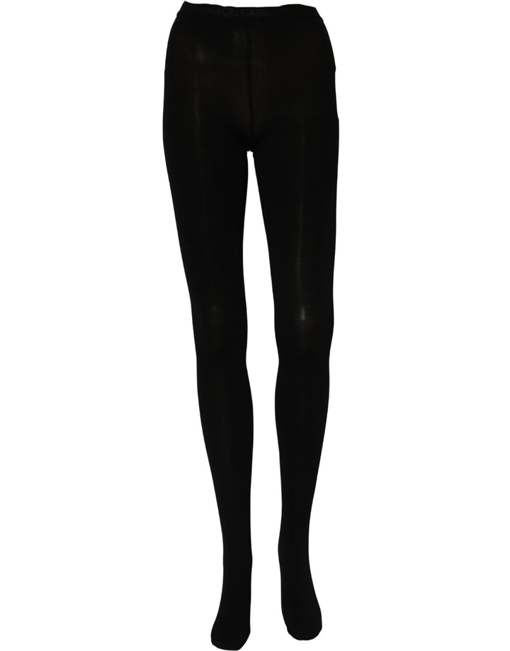 Dolce & Gabbana Black Nylon Tights Stockings Pantyhose Socks