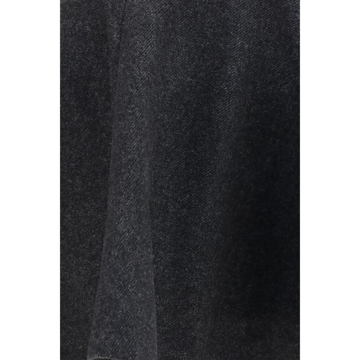 Ganni Gray Wool Oves Aries Midi Skirt
