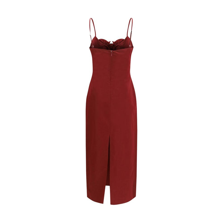 Magda Butrym Bordeaux Cotton Cocktail Dress