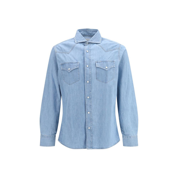 Brunello Cucinelli Blue Denim Shirt