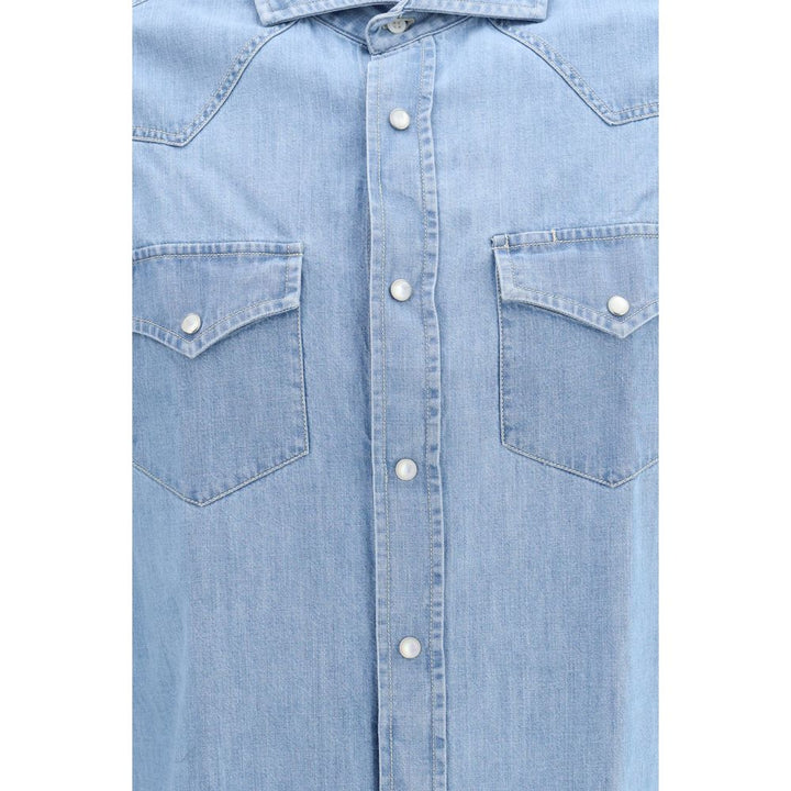 Brunello Cucinelli Blue Denim Shirt