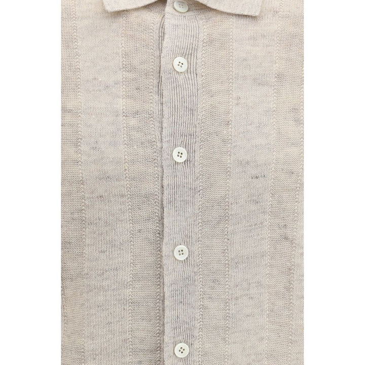 Brunello Cucinelli Beige Cotton Polo Shirt