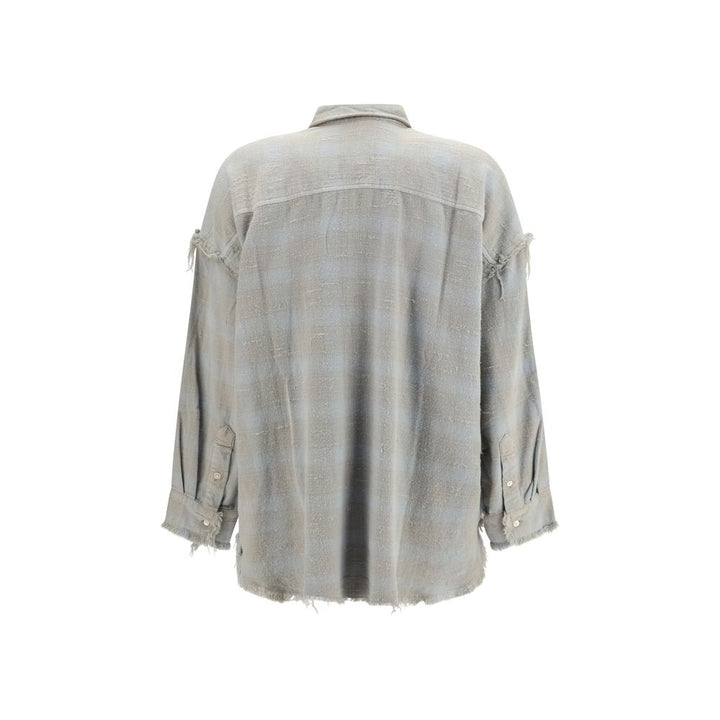 R13 Blue Cotton Pattern Shirt