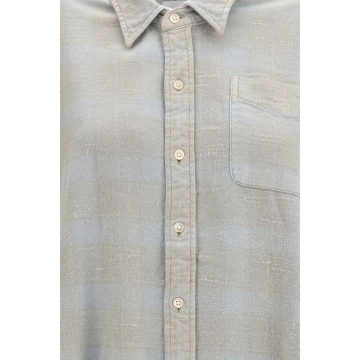 R13 Blue Cotton Pattern Shirt