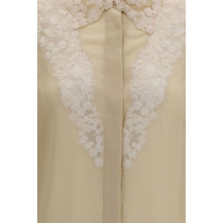 Fendi Beige Silk Dress Shirt