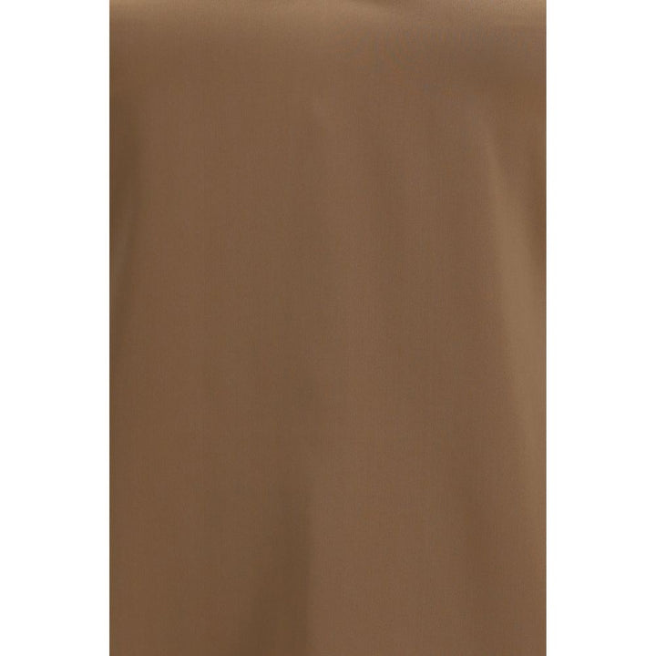 Brunello Cucinelli Brown Silk Sleeveles T-Shirt