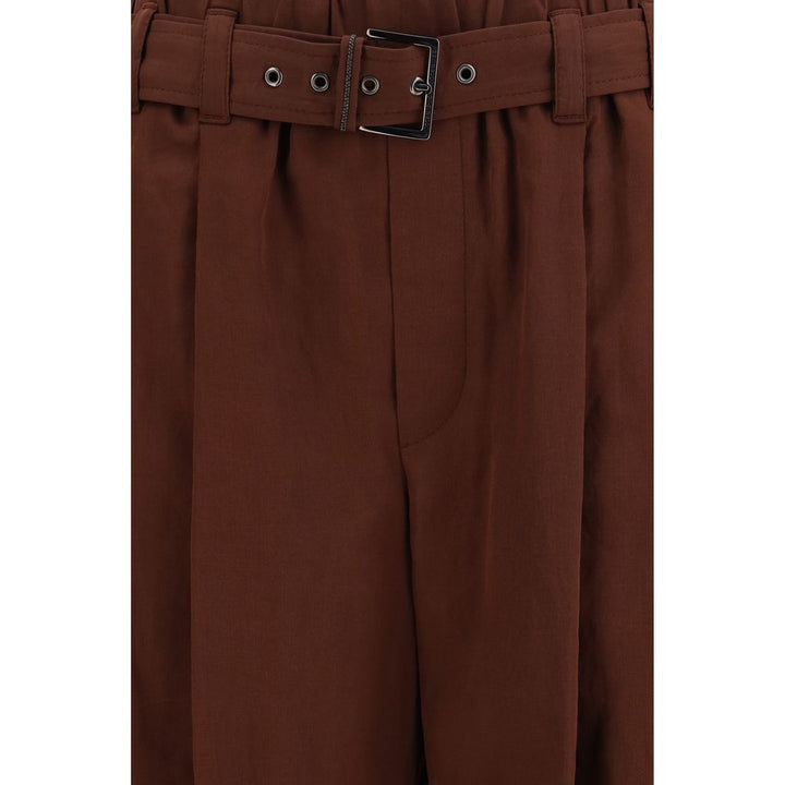Brunello Cucinelli Brown Cotton Casual Pants