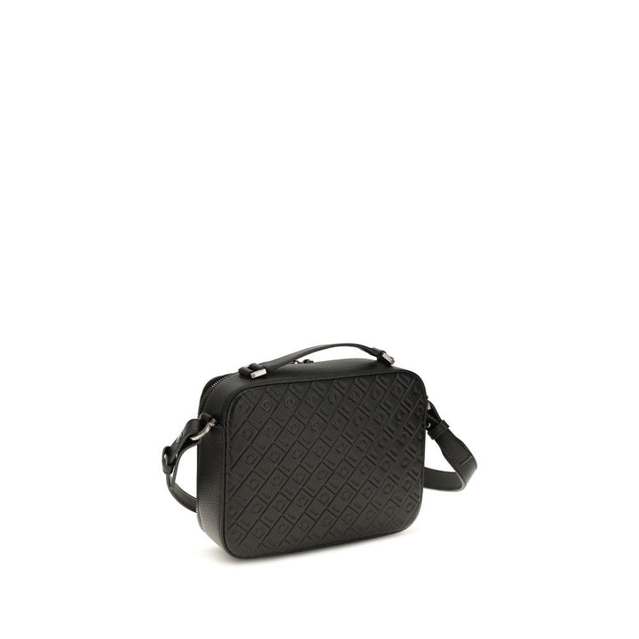 Ferragamo Black Calf Leather Bos Taurus Shoulder Bag