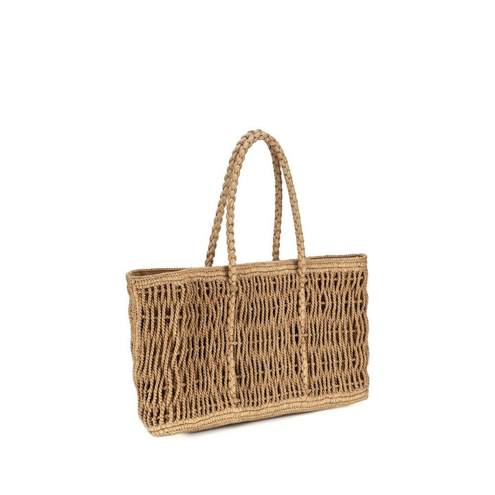 The Row Beige Raffia Shoulder Bag