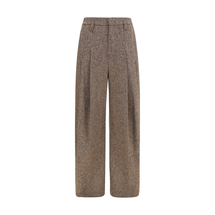Brunello Cucinelli Brown Wool Oves Aries Casual Pants