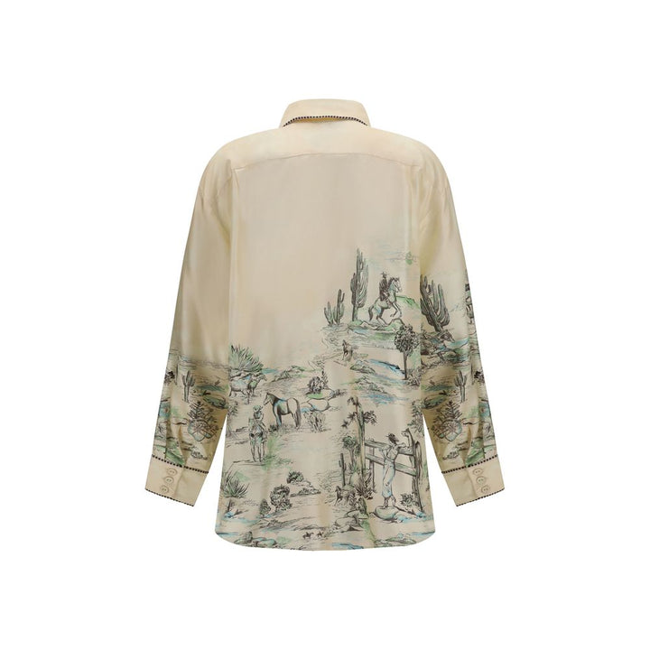 Alemais Beige Silk Blouse