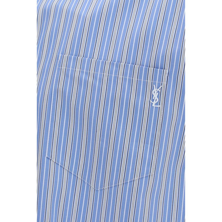 Saint Laurent Blue Cotton Pattern Shirt