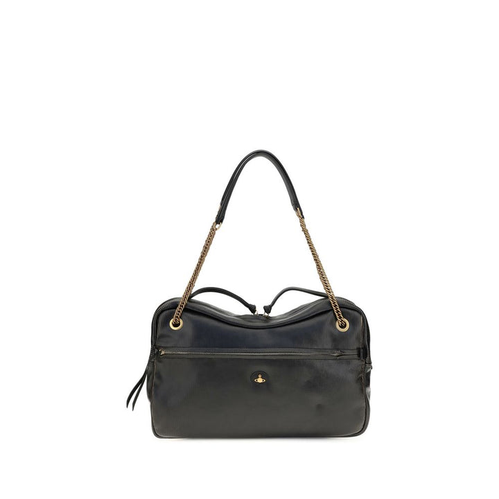 Vivienne Westwood Black Calf Leather Bos Taurus Shoulder Bag