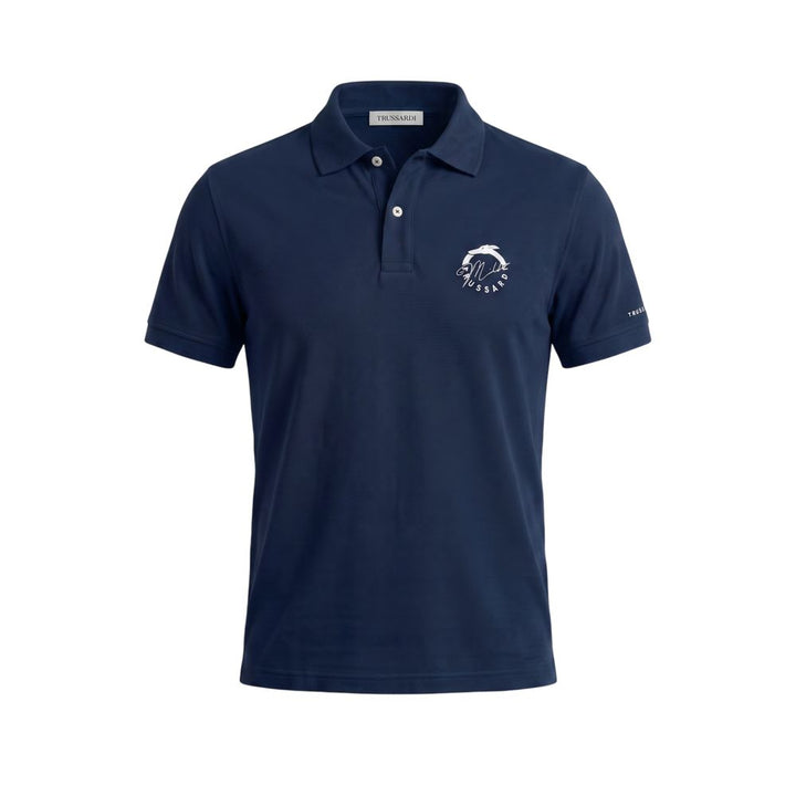 Trussardi Beachwear Blue Cotton Men's Polo Shirt