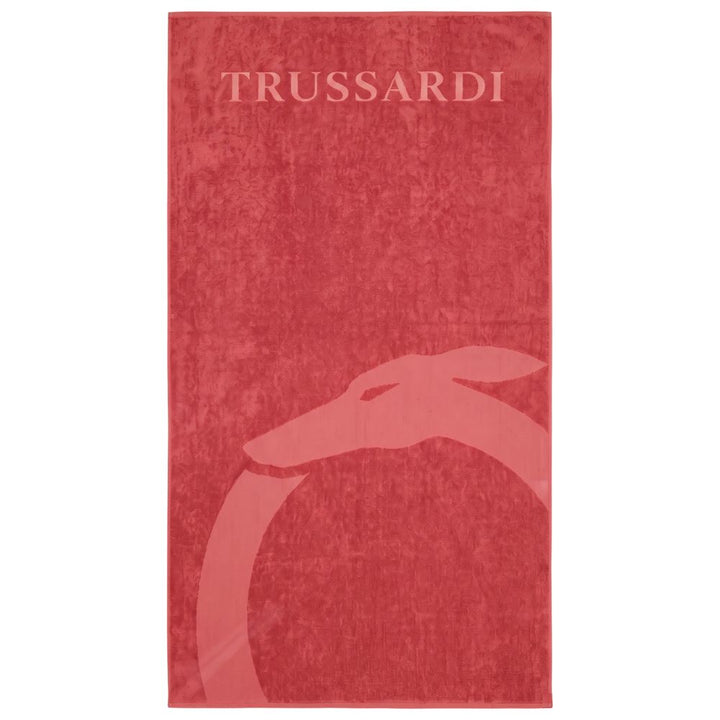 Trussardi Beachwear Red Cotton Men Swim Towel