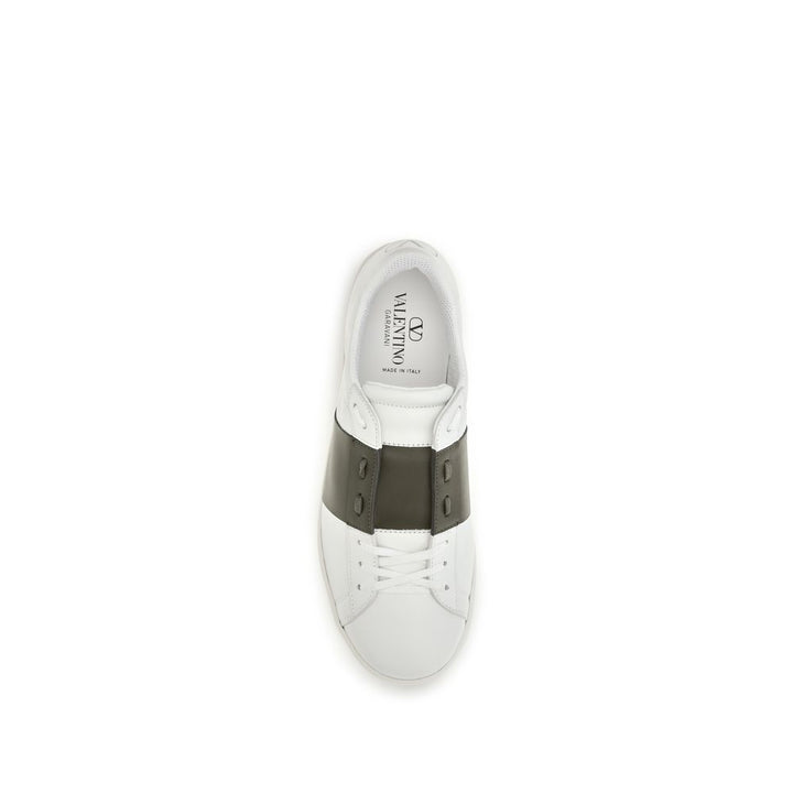 Valentino Garavani White Calf Leather Bos Taurus Low Top Sneakers