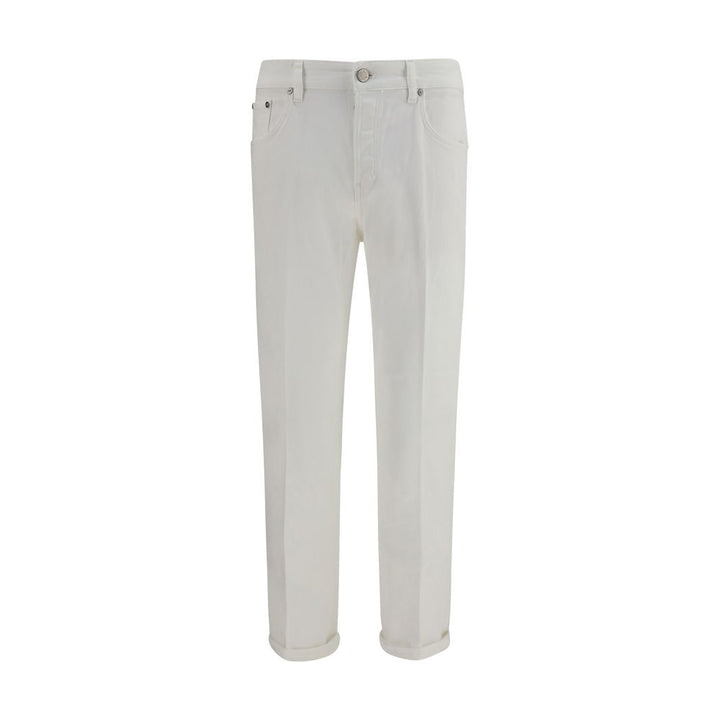 PT Torino White Cotton Slim Fit Jeans